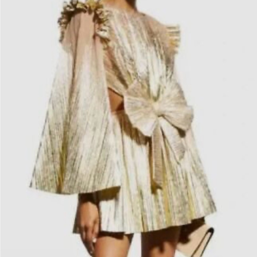 On SALE!! Raisa Vanessa gold open back dress! SIZE 40 =US size 8.
